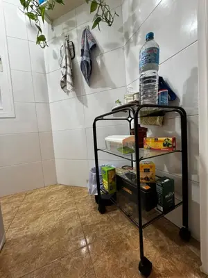 a small kitchen with white cabinets and a sink at Russafa Codrut in Valencia