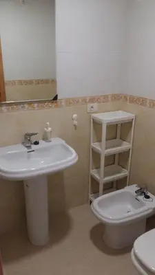 a bathroom with a sink and a toilet at El apartamento de Marina en Moncofar playa in Moncófar