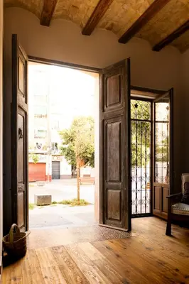 an open door to a room with an open window at Natural loft in Valencia