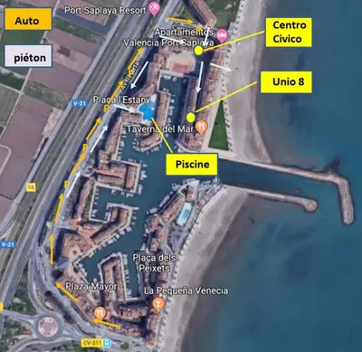 a map of a construction site in the water at Beach Apartment with beautiful view in Port Saplaya