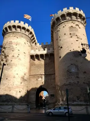 a castle with a car parked in front of it at Botanic in Valencia