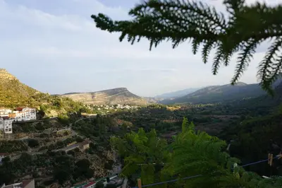 a view of the valley from the mountain at CASA DEL ARTE casa rural in Chulilla