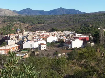 a view of a town in the hills at Apartamentos Chelo in Navajas