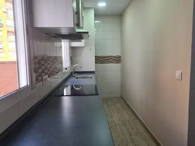 an empty kitchen with a sink and a sink at Campanar flat 2 in Valencia