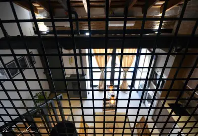 a view of the ceiling of a room at Casita en el Cabañal con Patio in Valencia
