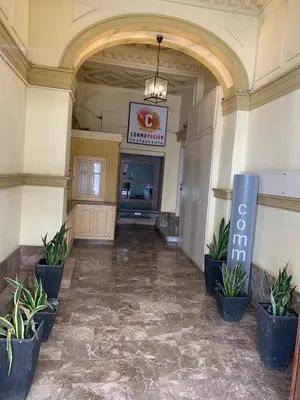 a hallway in a building with potted plants at Star Home in Valencia