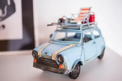 a toy car with an american flag on top of it at Precioso atico en pleno centro de Valencia in Valencia