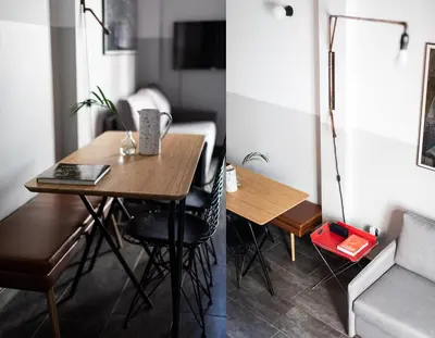 a small dining room with a table and chairs at BUBUFLATS / Mercat in Valencia