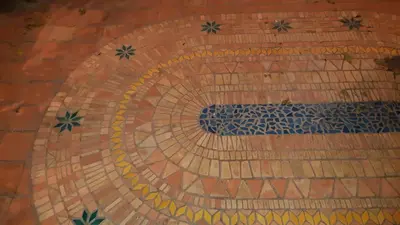 a mosaic floor with a design on it at Valencia Green Penthouse in Valencia