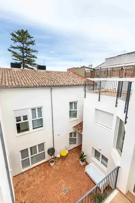 an aerial view of a building with a balcony at Residencia Demar in Godella