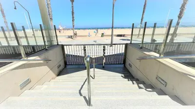a set of stairs leading to the beach at BEACH VALENCIA LUXURY - B40-21 - Apartament on Beach in Valencia
