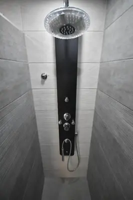 a shower with a shower head and a sink at Gran piso en barrio historico del centro in Valencia