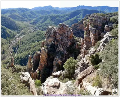 a view of a mountain with rocks and trees at Casa rural El Forn d'Alcudia de Veo in Alcudia de Veo