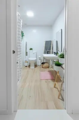 a bathroom with a toilet and a sink at Artistic Digital Retreat-Great Location Near Metro in Valencia