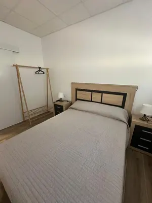 a bedroom with a large bed and two night stands at Apartamento tipo loft valencia in Paiporta